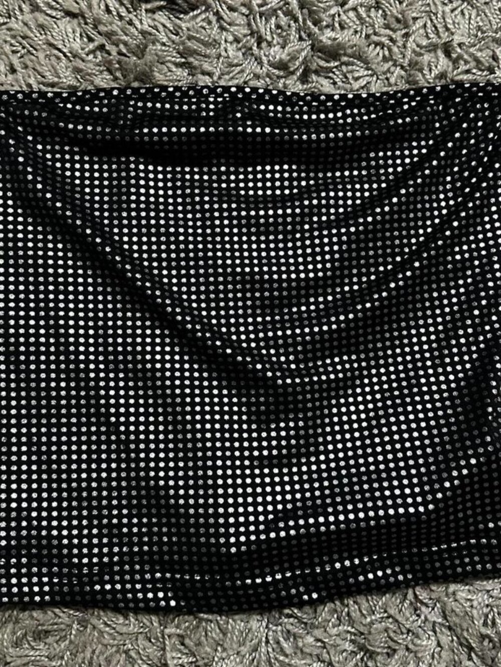 Y2K XOXO Black and Silver Metallic Tube Top Size L